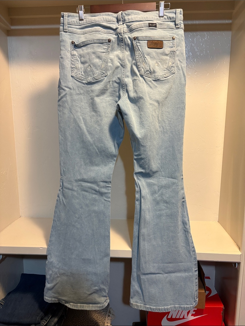 Wrangler Pale Blue High-Rise Flare Jeans